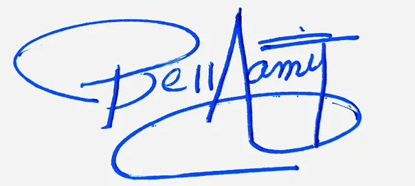 Bellamy professional signature ideas handwritten signature example in blue ink