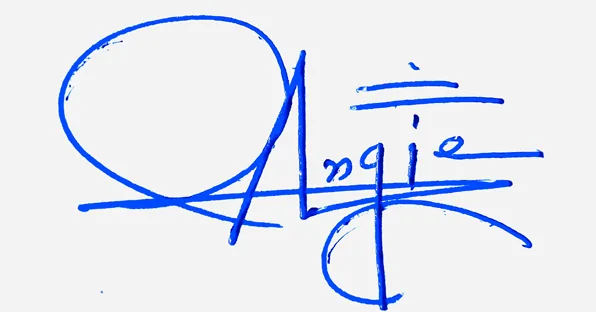 Angie professional signature ideas handwritten signature example in blue ink