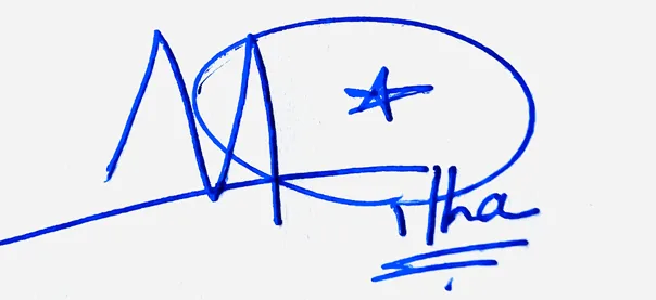 Martha good signature style handwritten signature example in blue ink