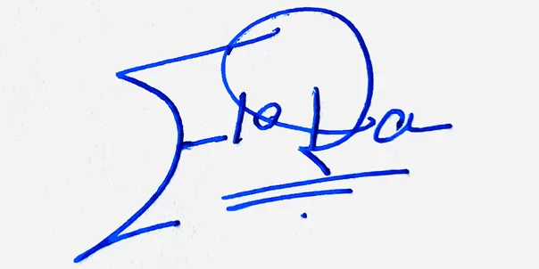 Flora good signature style handwritten signature example in blue ink
