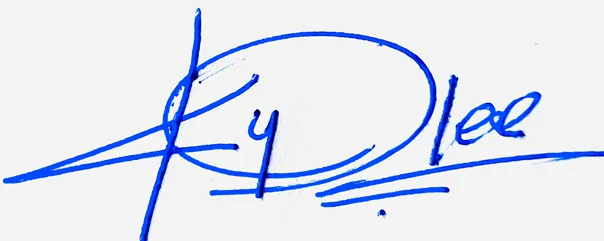 Kylee good signature style handwritten signature example in blue ink
