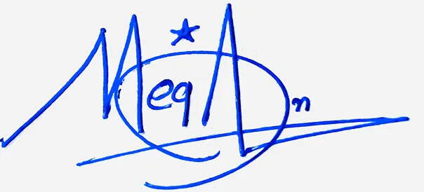 Megan good signature style handwritten signature example in blue ink