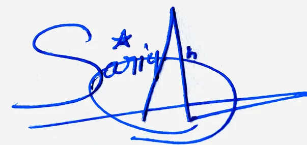 Sariyah good signature style handwritten signature example in blue ink