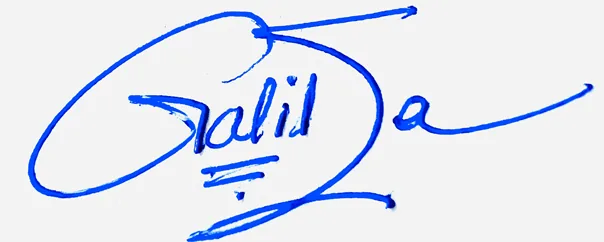 Galilea good signature style handwritten signature example in blue ink
