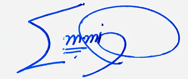 Emmie good signature style handwritten signature example in blue ink