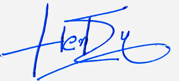 Henley good signature style handwritten signature example in blue ink