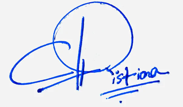 Christina good signature style handwritten signature example in blue ink