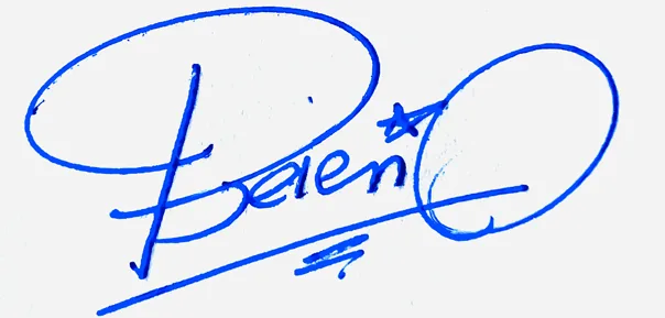 Belen good signature style handwritten signature example in blue ink