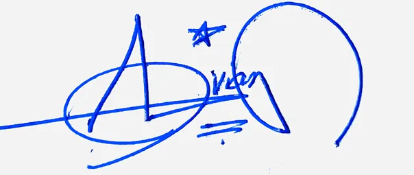 Aviana good signature style handwritten signature example in blue ink
