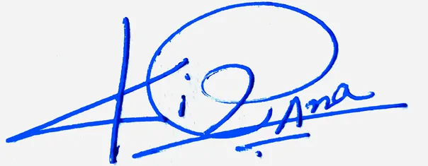 Kiana good signature style handwritten signature example in blue ink