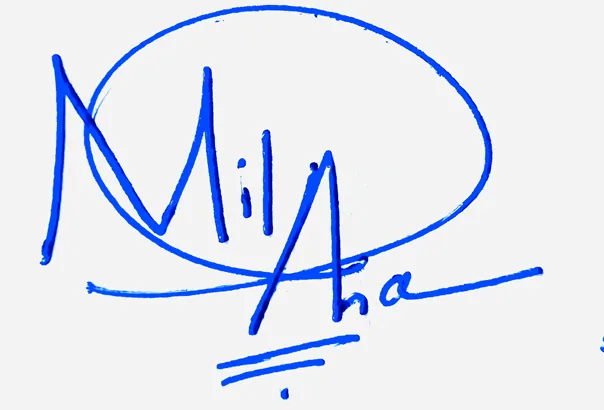 Milana signature for my name handwritten signature example in blue ink