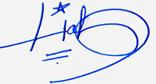 Halo signature for my name handwritten signature example in blue ink