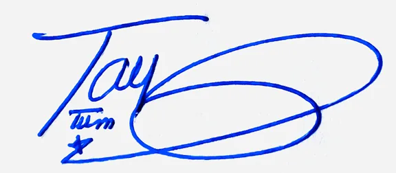 Taytum signature for my name handwritten signature example in blue ink