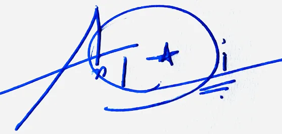 Andi signature for my name handwritten signature example in blue ink