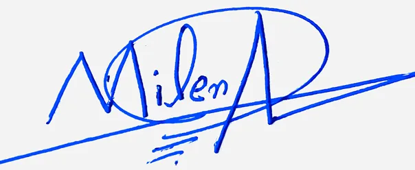 Milena signature for my name handwritten signature example in blue ink