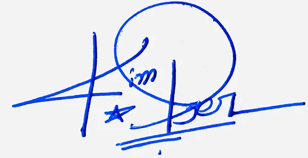 Kimber signature for my name handwritten signature example in blue ink