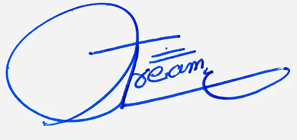 Jream signature for my name handwritten signature example in blue ink