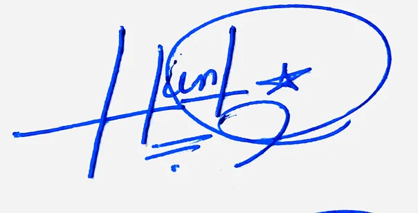 Hunter signature for my name handwritten signature example in blue ink