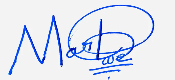 Marlowe signature for my name handwritten signature example in blue ink