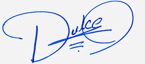 Dulce signature for my name handwritten signature example in blue ink
