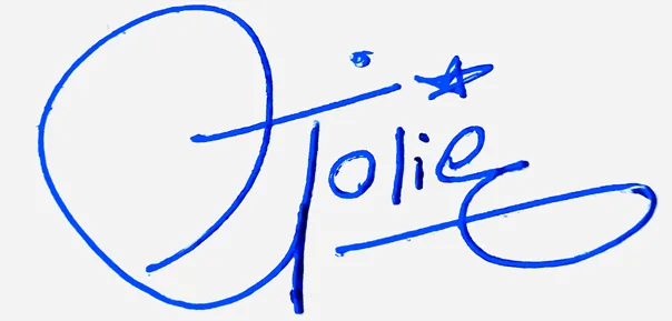 Jolie signature for my name handwritten signature example in blue ink