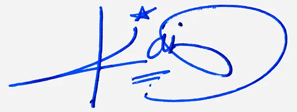 Kai signature for my name handwritten signature example in blue ink