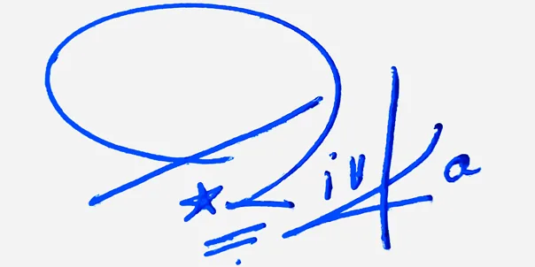 Rivka signature for my name handwritten signature example in blue ink