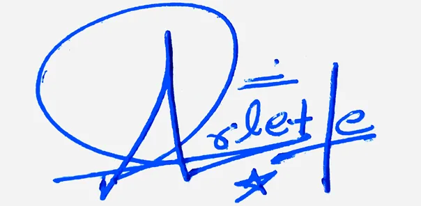 Arlette signature for my name handwritten signature example in blue ink