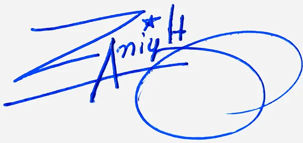 Zaniyah handwritten signature ideas for my name handwritten signature example in blue ink