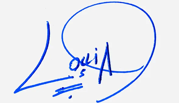 Louisa handwritten signature ideas for my name handwritten signature example in blue ink