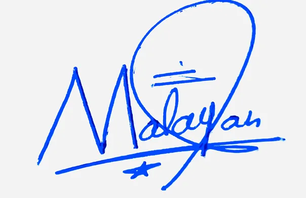 Malayah handwritten signature ideas for my name handwritten signature example in blue ink