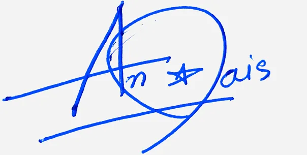 Anais signature design for my name handwritten signature example in blue ink