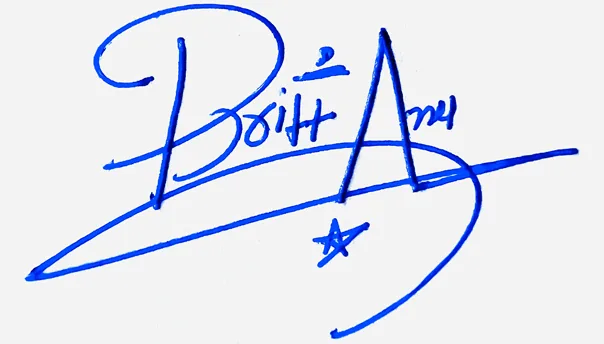 Brittany signature design for my name handwritten signature example in blue ink