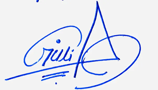 Giuliana signature design for my name handwritten signature example in blue ink