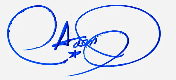 Cadence signature design for my name handwritten signature example in blue ink