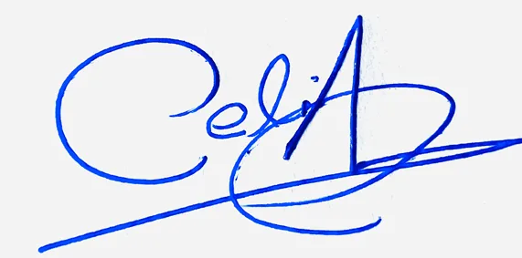 Celia signature design for my name handwritten signature example in blue ink