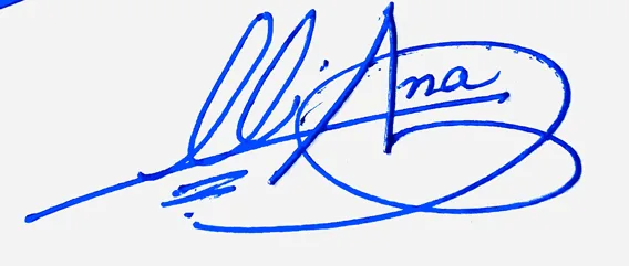 Iliana signature design for my name handwritten signature example in blue ink