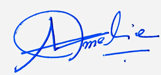 Amelie signature design for my name handwritten signature example in blue ink