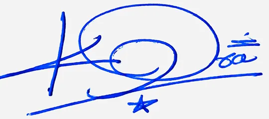 Kara signature design for my name handwritten signature example in blue ink