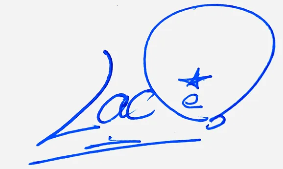 Lacey signature design for my name handwritten signature example in blue ink