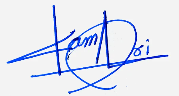 Kamari cute signature ideas handwritten signature example in blue ink