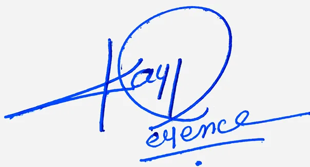 Kaydence cute signature ideas handwritten signature example in blue ink