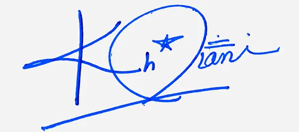 Khalani cute signature ideas handwritten signature example in blue ink