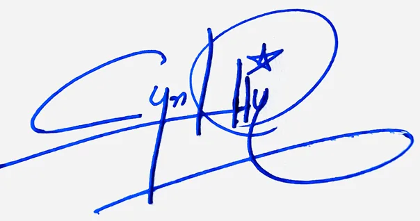 Cynthia cute signature ideas handwritten signature example in blue ink