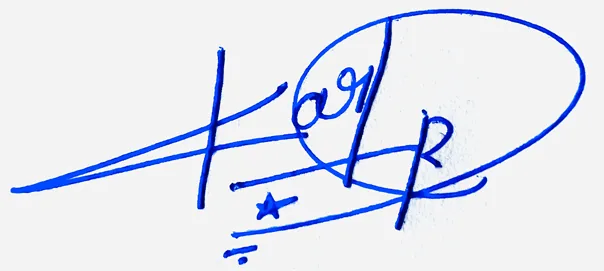 Karter cute signature ideas handwritten signature example in blue ink