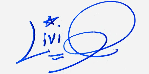 Livia cute signature ideas handwritten signature example in blue ink