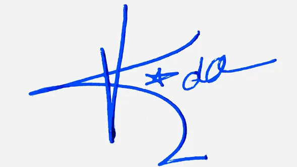 Veda cute signature ideas handwritten signature example in blue ink
