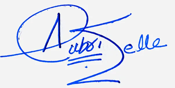 Aubrielle cute signature ideas handwritten signature example in blue ink