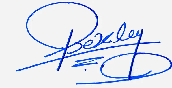 Bexley cute signature ideas handwritten signature example in blue ink