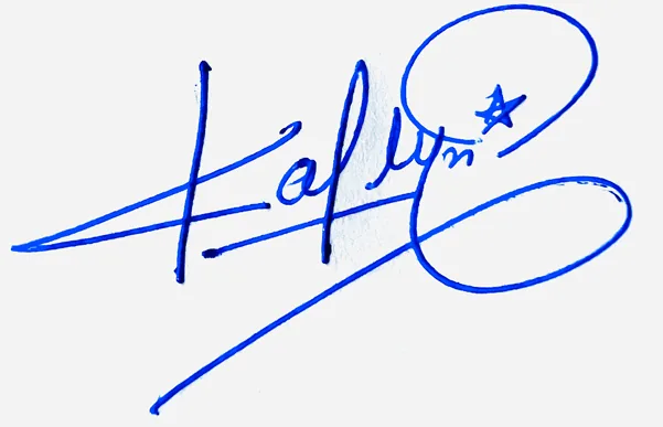 Katelyn cute signature ideas handwritten signature example in blue ink